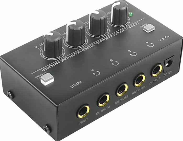 4-Channel Stereo Headphone Amplifier with Volume Control