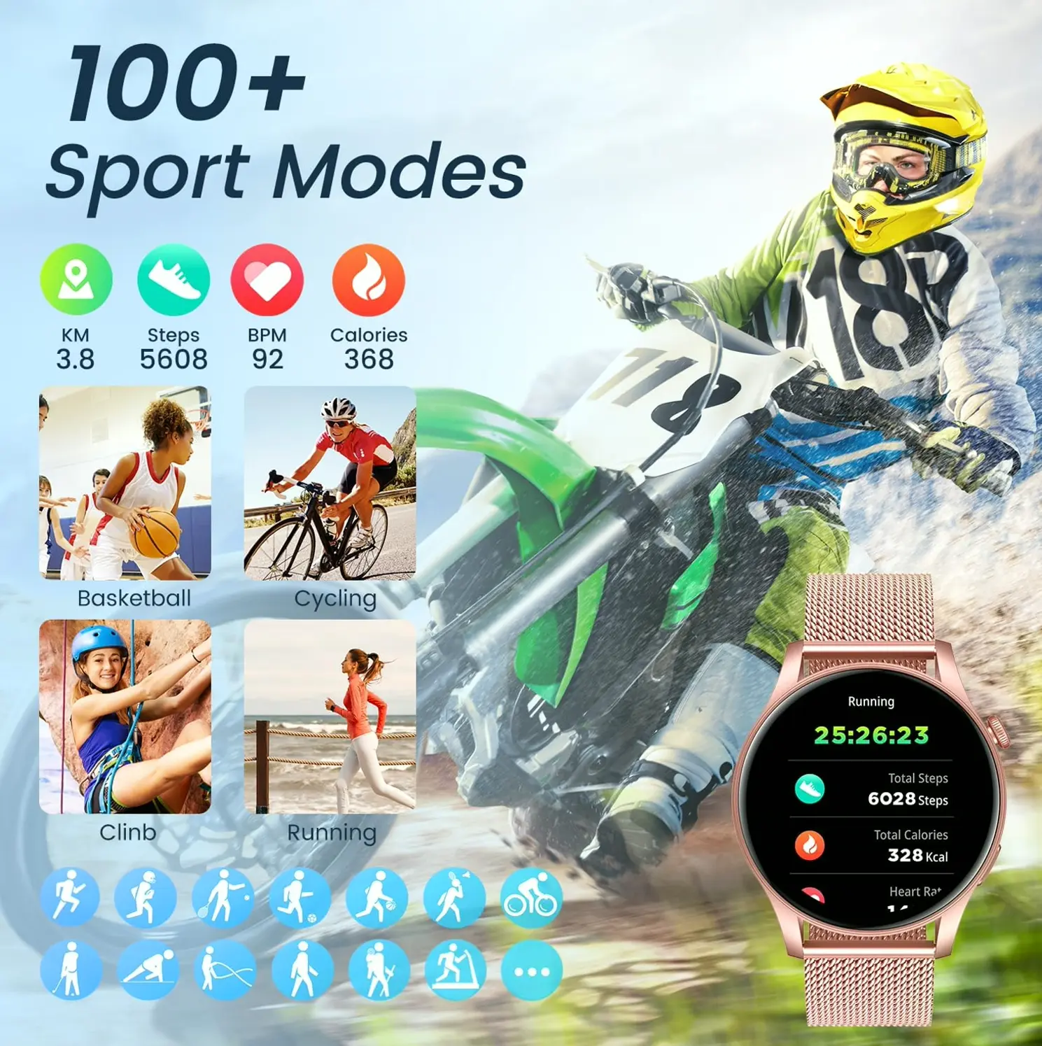 Women's Smartwatch with AMOLED Touchscreen