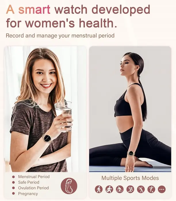 Smart Watches for Women, IP68 Waterproof Activity Tracker