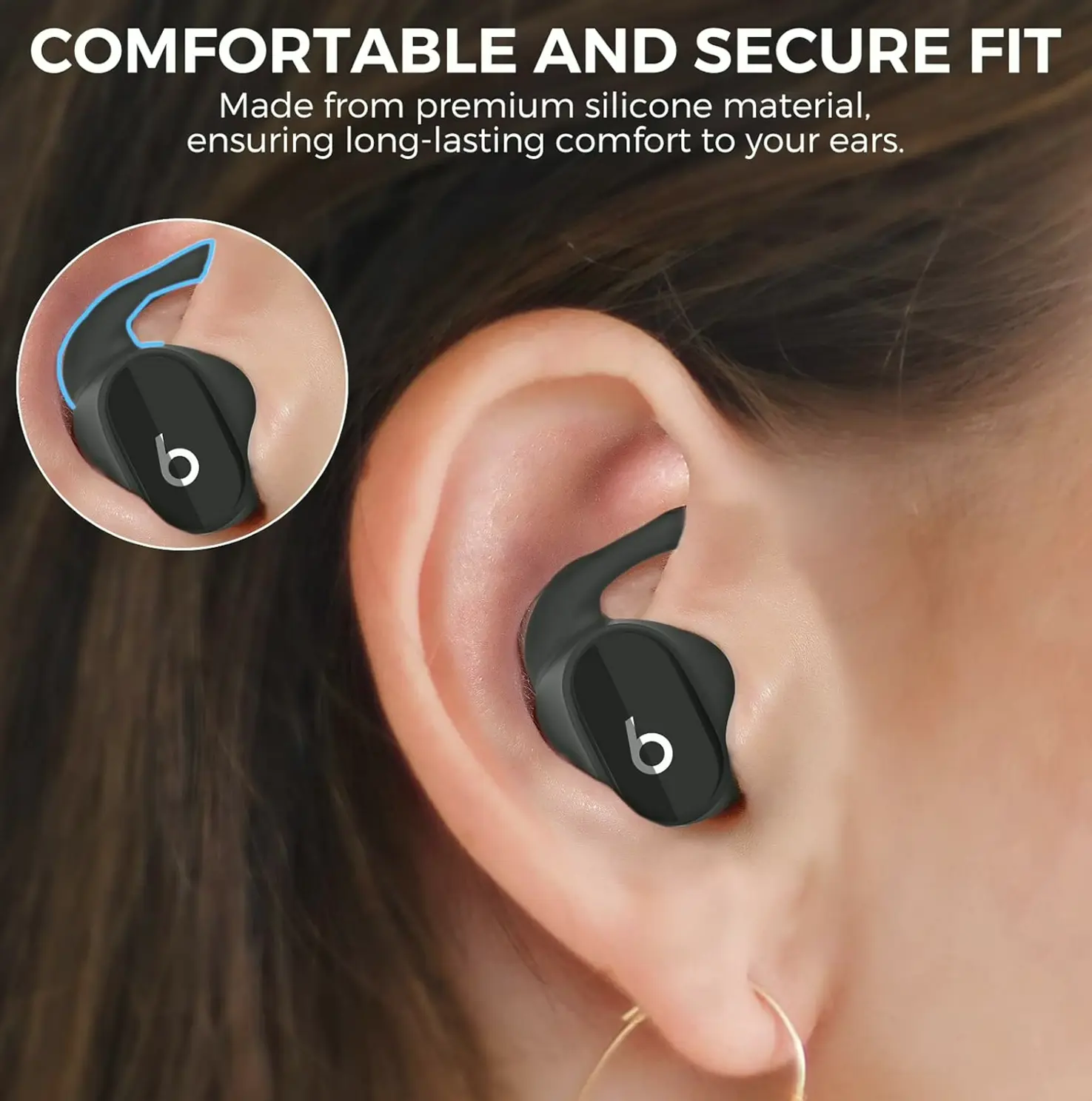 Earbud Covers for Beats Buds - Silicone Covers (Black)