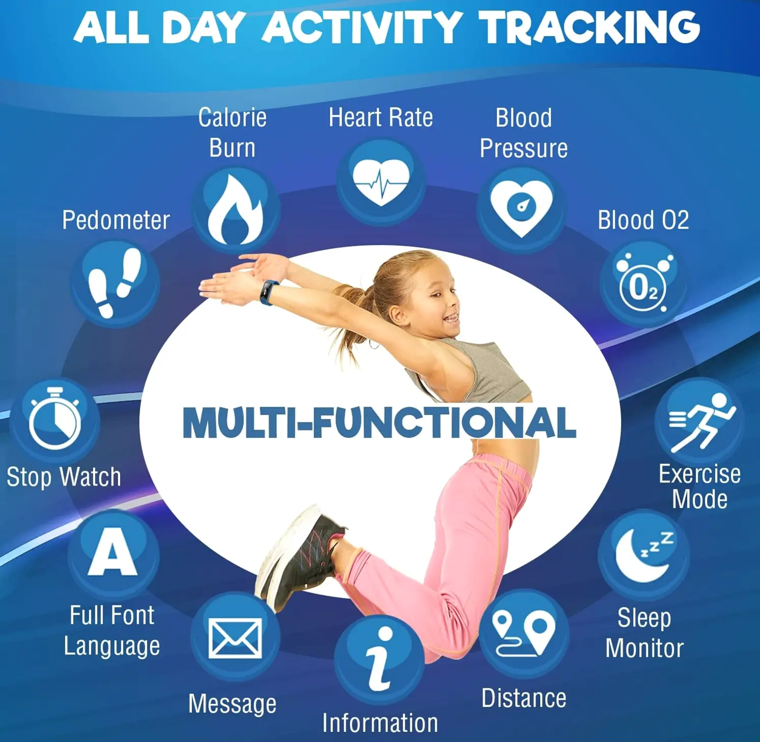 Kids Activity Tracker: Waterproof Watch including Heart Rate Monitor