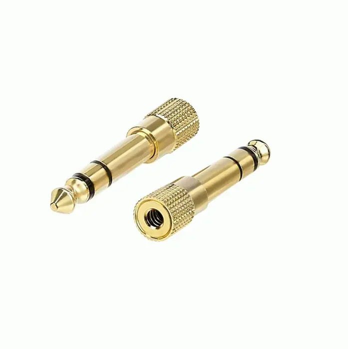 Gilded Stereo Earphone Connector Pair
