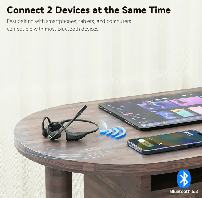 LEVN's Wireless Headphones with Microphone, Water-Resistant