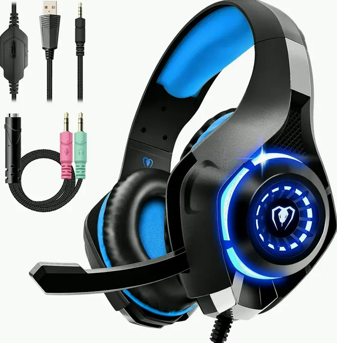 Gaming Headphones for Computers, Switch, Smartphone, with Noise Canceling Mic, Bass Stereo