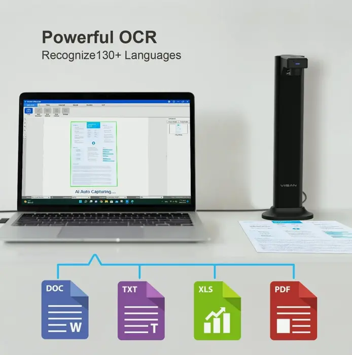 VIISAN DL8 High-Resolution Document Scanner, Plug-and-Play