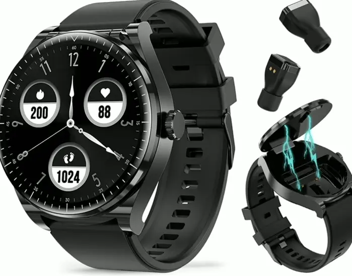 Smartwatch with Built-In Earbuds, Dual Device