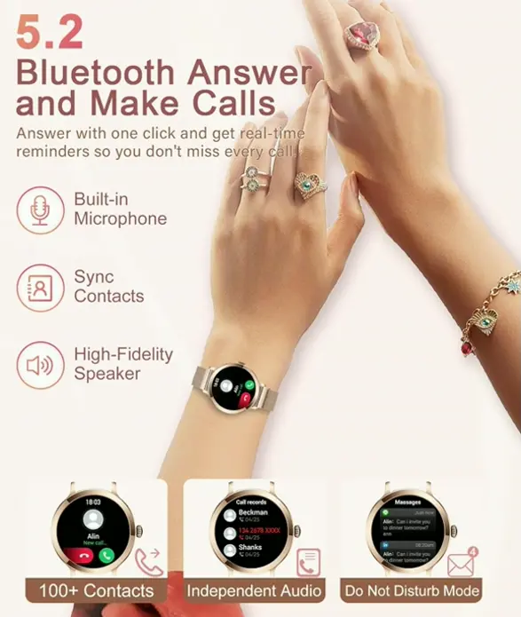 Smart Watches for Women, IP68 Waterproof Activity Tracker