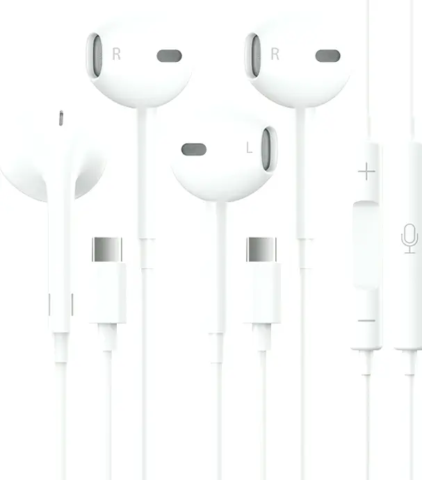 2 Sets USB C Headphones with Microphone & Volume Control