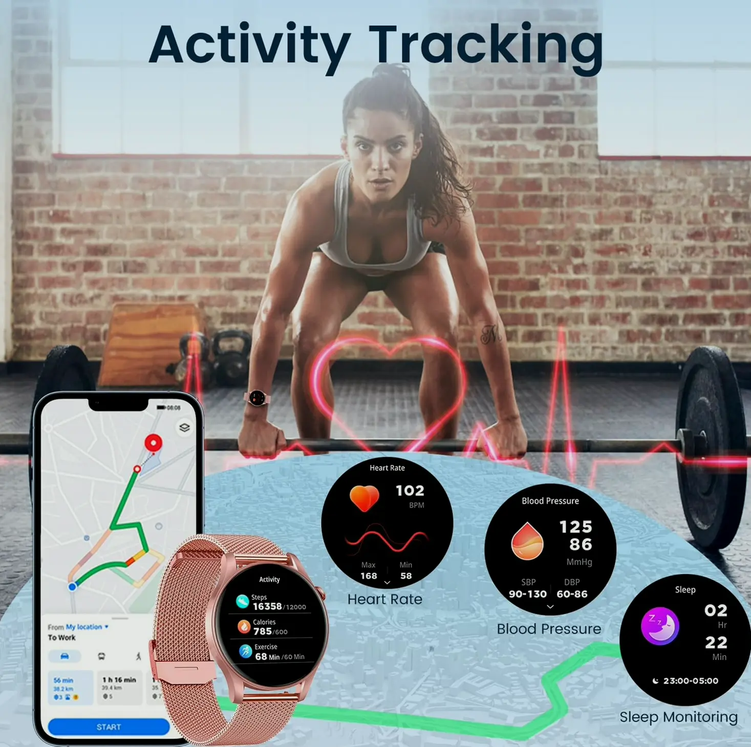 Women's Smartwatch with AMOLED Touchscreen