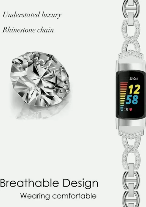 Abanen Bling Alloy Straps for Fitbit 5