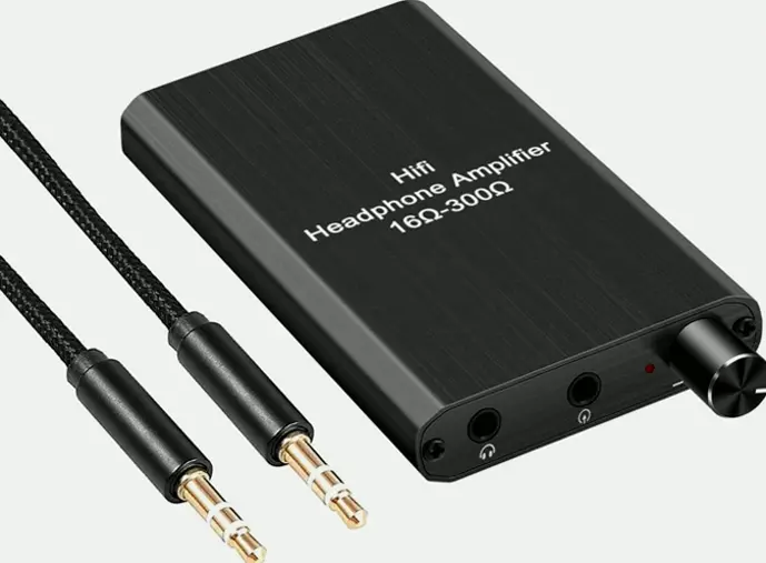 Compact Headphone Amp with Sound Adjustment, 3.5mm, Rechargeable