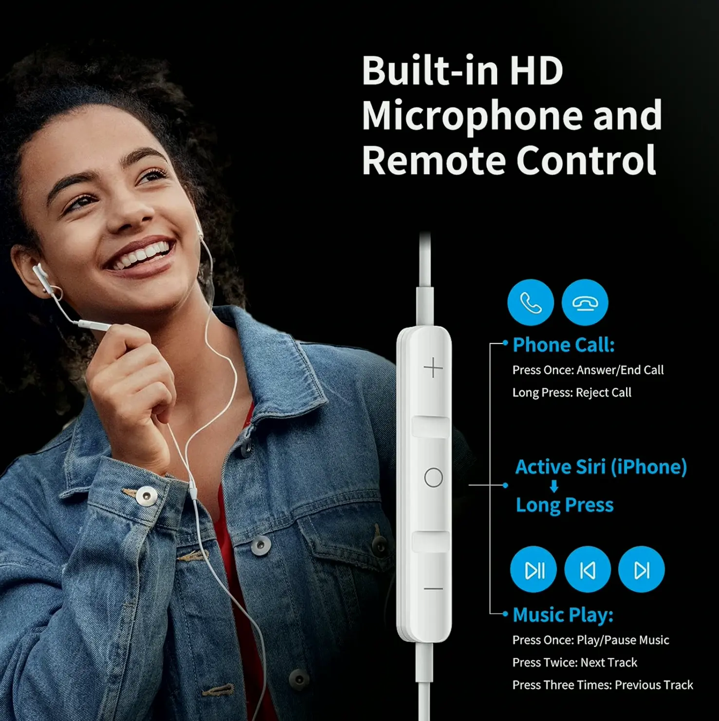 Wired Earbuds with Mic for HiFi Audio