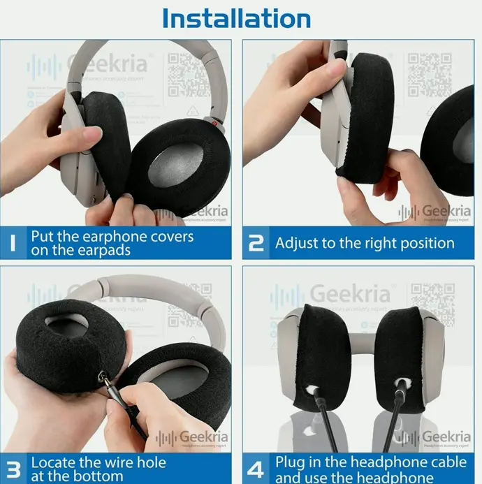 Knit Ear Covers, Flexible, Hygienic (M/Black)