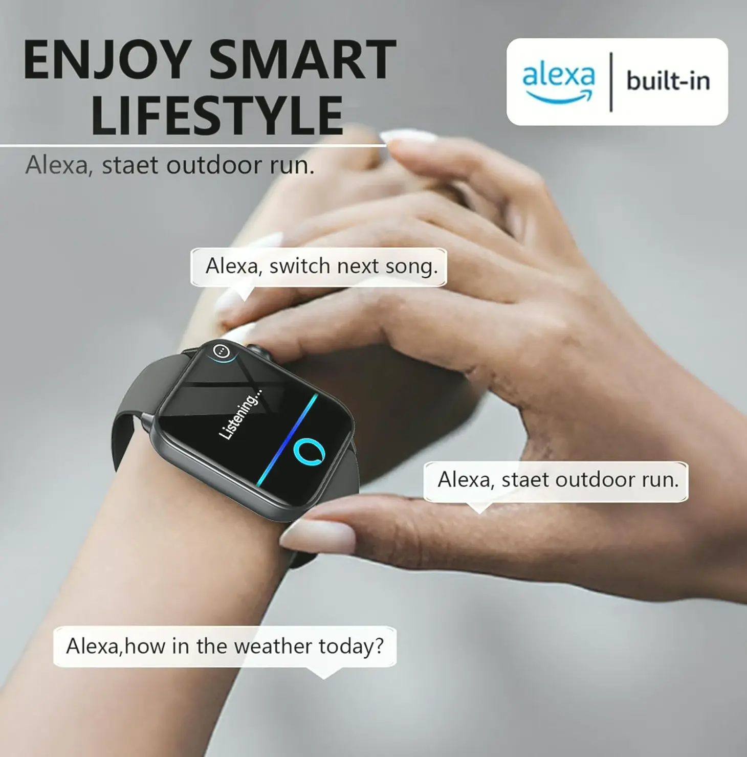 Smart Watch with Alexa & Health Monitoring