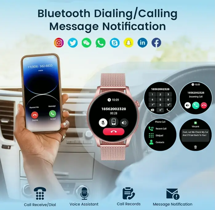 Women's Smartwatch with AMOLED Touchscreen