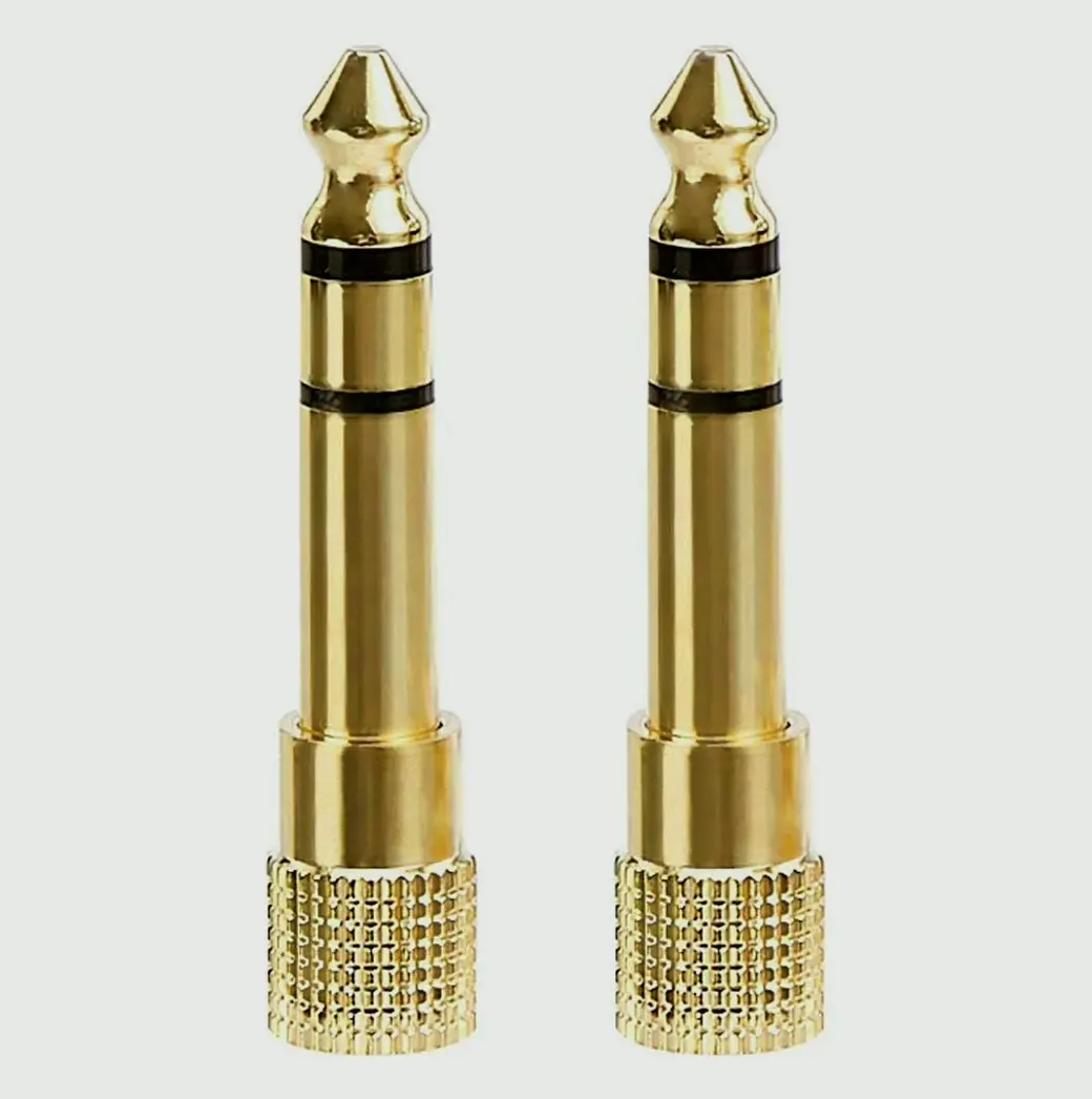 Gilded Stereo Earphone Connector Pair