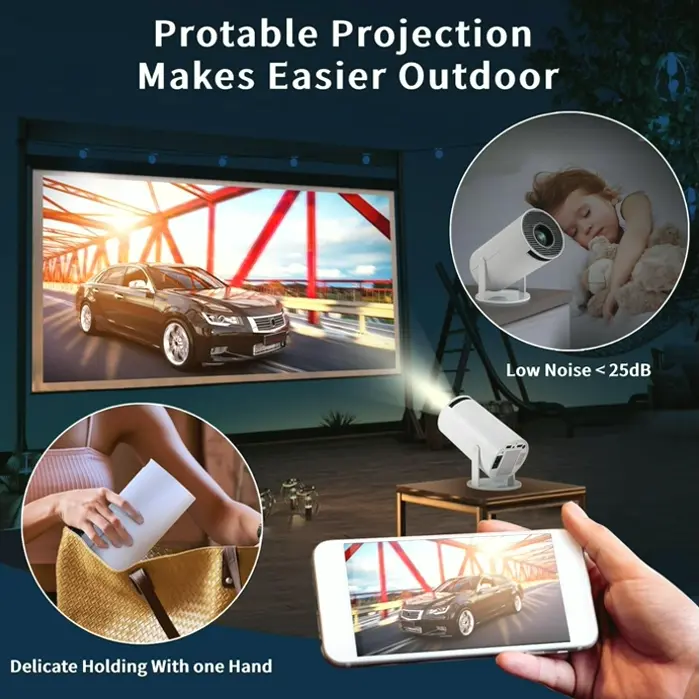 Portable HD Projector with WiFi & Automatic Keystone