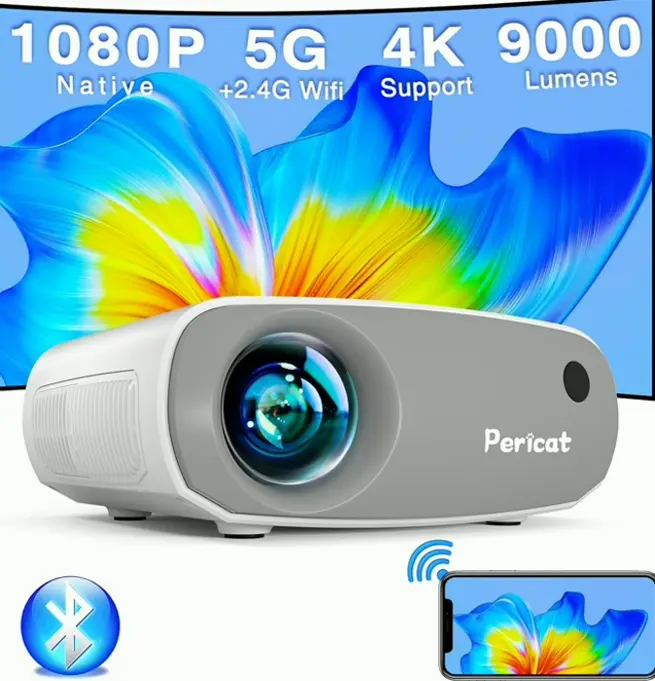 Compact 1080P Projector Featuring WiFi & Bluetooth