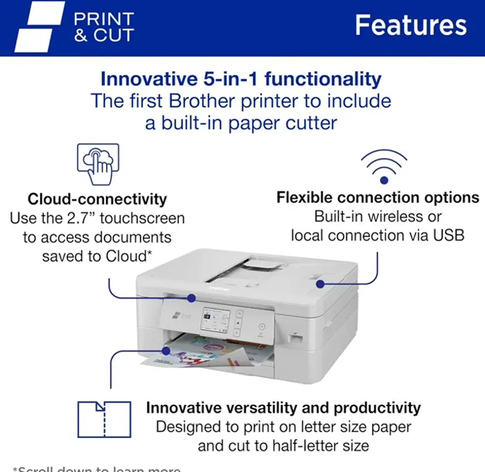 Sibling Color All-in-One Inkjet Printer | Wi-Fi Printing and Auto Paper Cutter