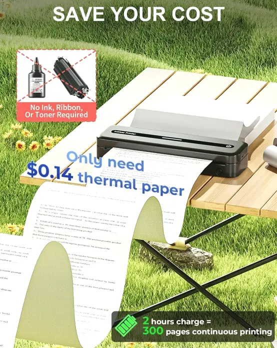 COLORWING M832 Portable Inkless Printer, Wireless, 300DPI