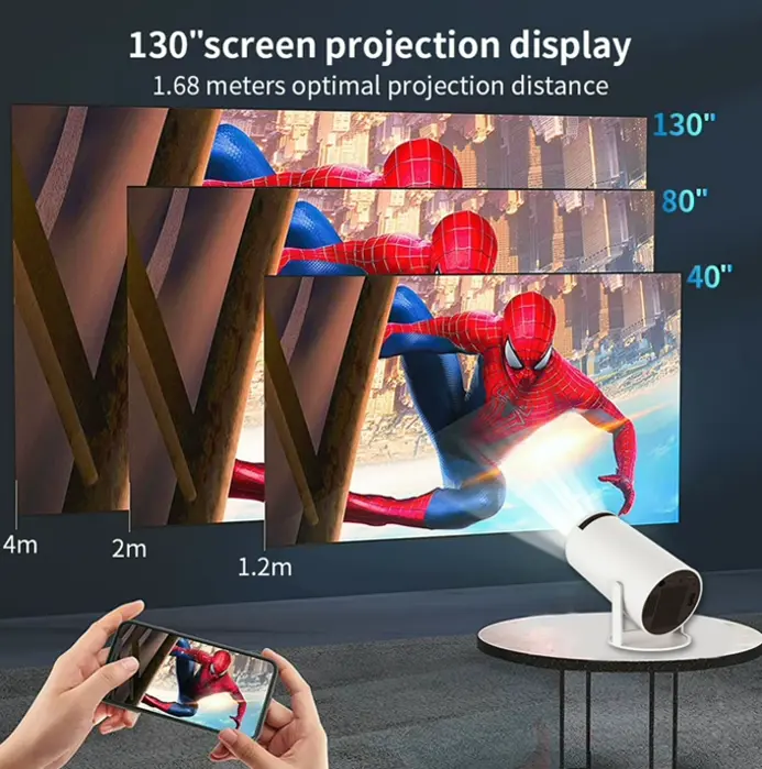 Intelligent Mini Projector with Android TV, HD Compatible