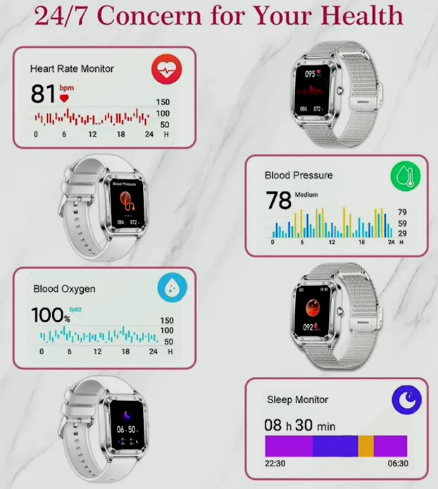 Smartwatch with Calling, 1.6-inch Touchscreen for Women