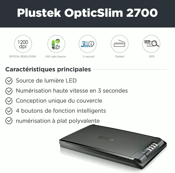 Plustek 2700 - Speedy Flatbed Scanner for Home