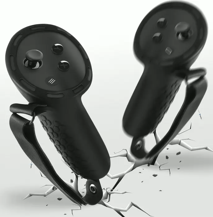 Virtual Reality Gamepad Grips for Meta Quest 3 - Modifiable Elastic Sleeves