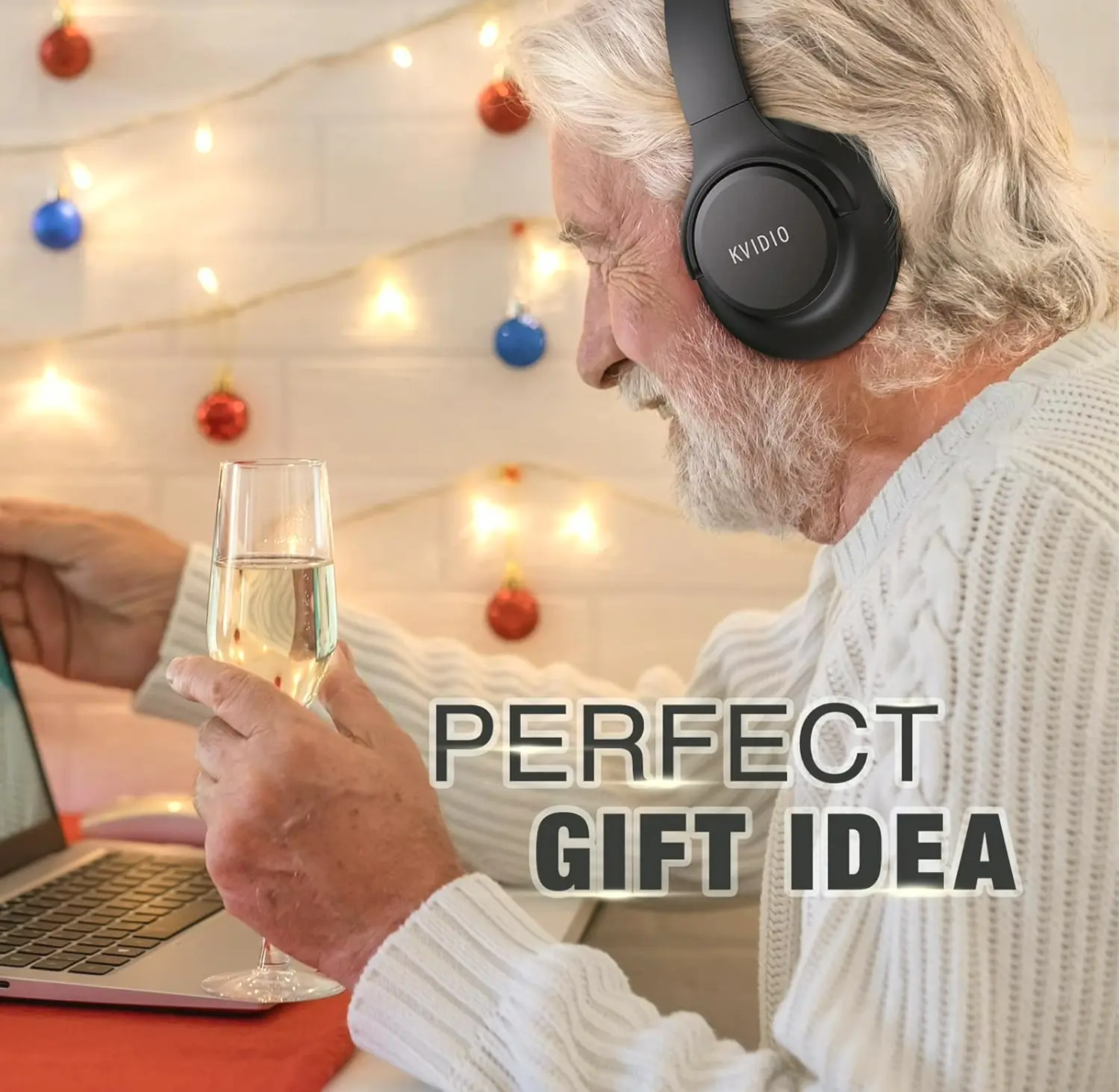 Upgraded Wireless Headphones, Long Battery Life