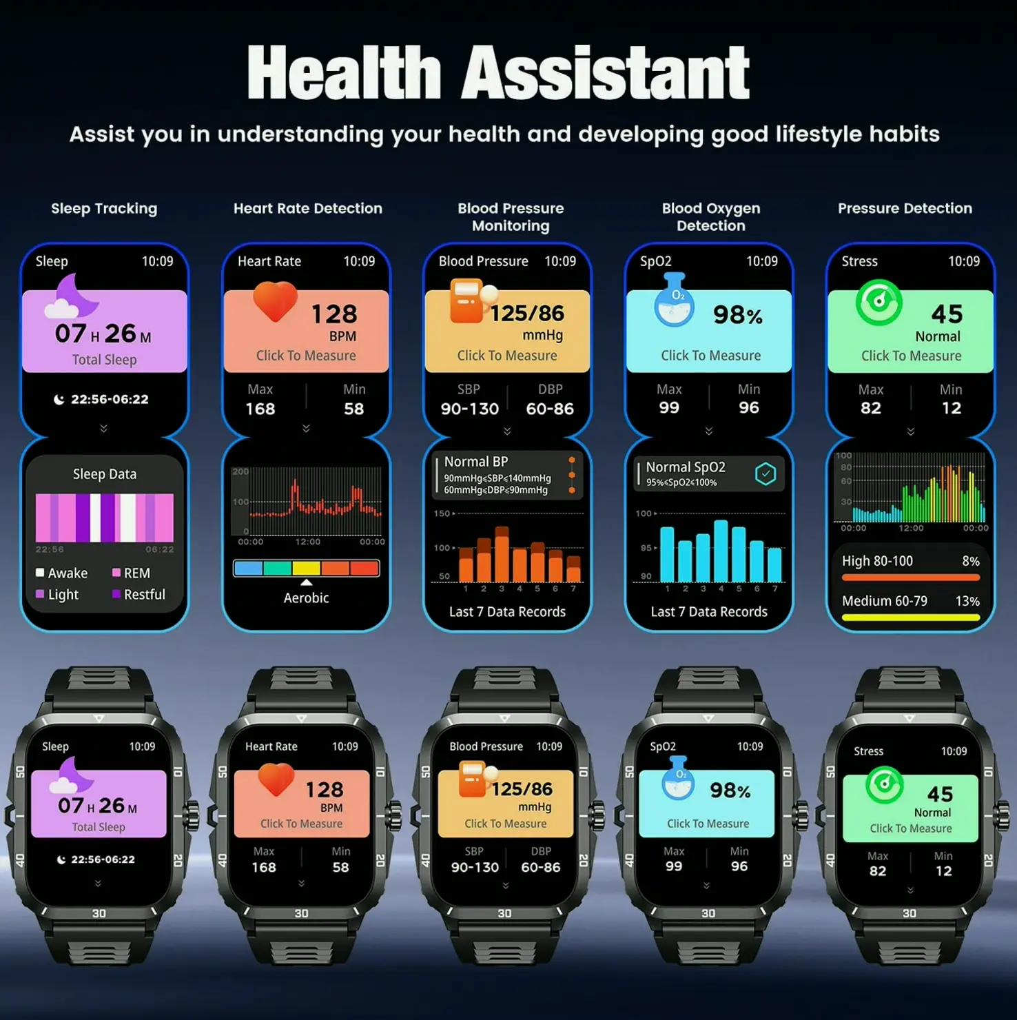 Male Smart Fitness Tracker for Android & iOS Phones