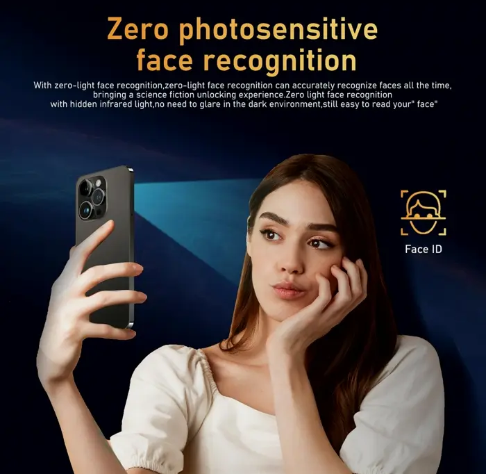 Unlocked I14 Pro Smartphone with 6800mAh Battery (Black C)