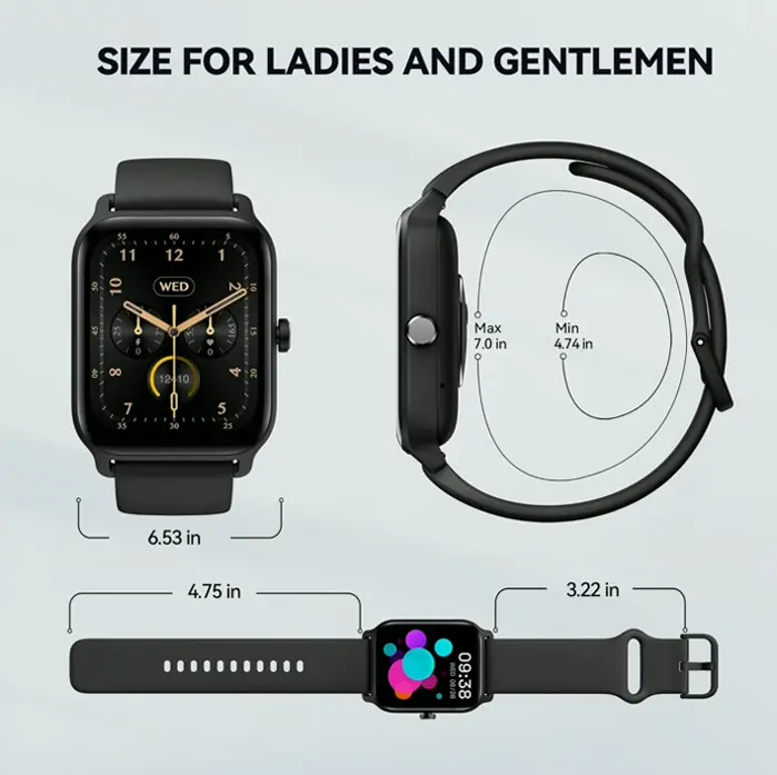 Smart Watch for Men with Call Feature, Voice Assistant, 1.8" Fitness Tracker