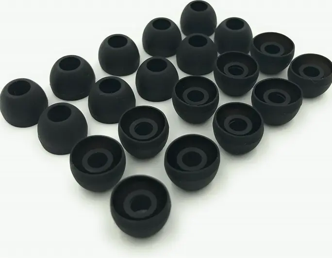 10 Pairs Midsize Dark Silicone Earbud Spare Tips