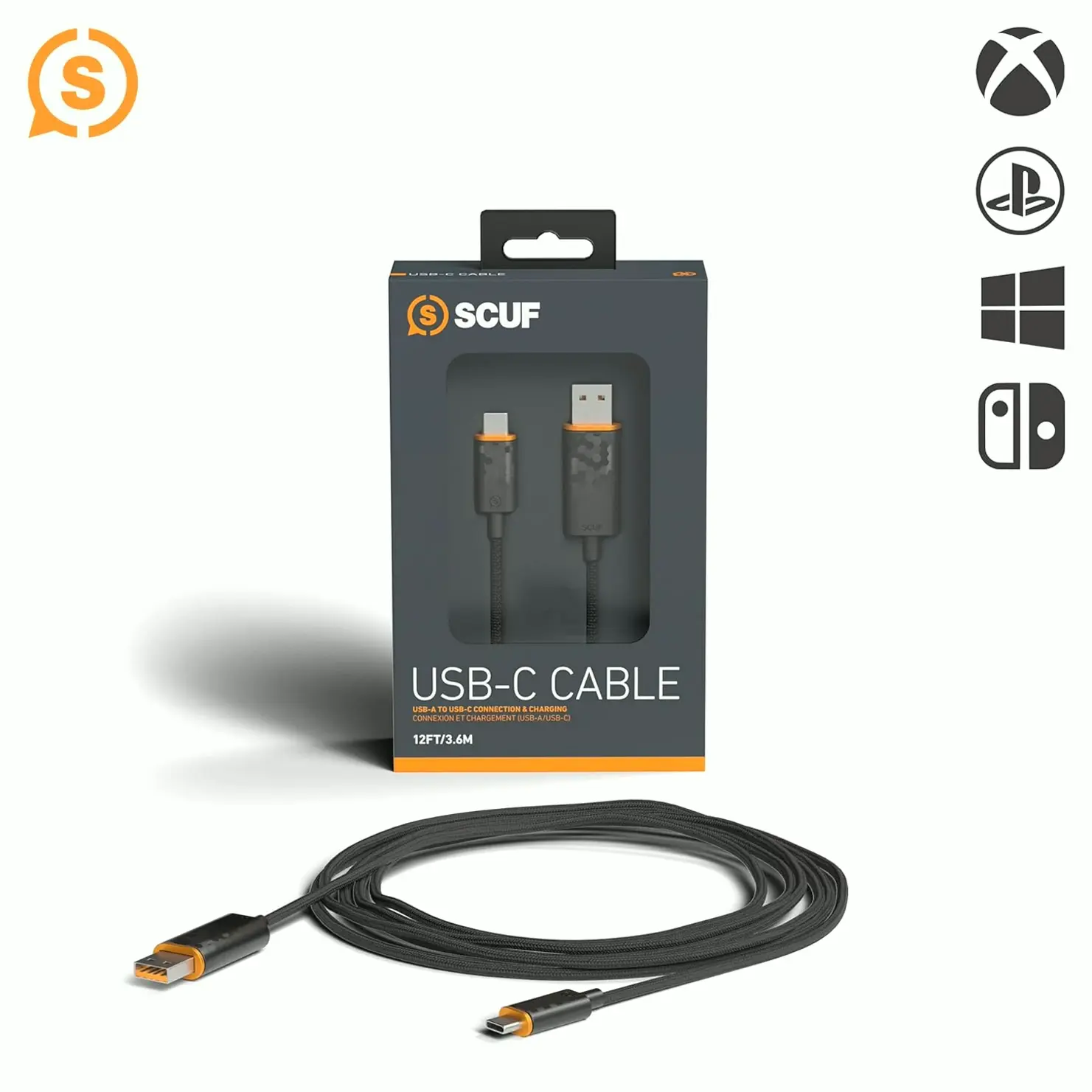 Braided USB-C Cable - Dark 6 feet