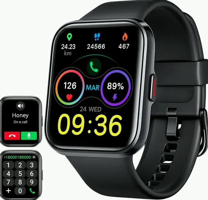 Smart Timepiece for Men & Women with Alexa, Calls, Fitness Tracker, Waterproof