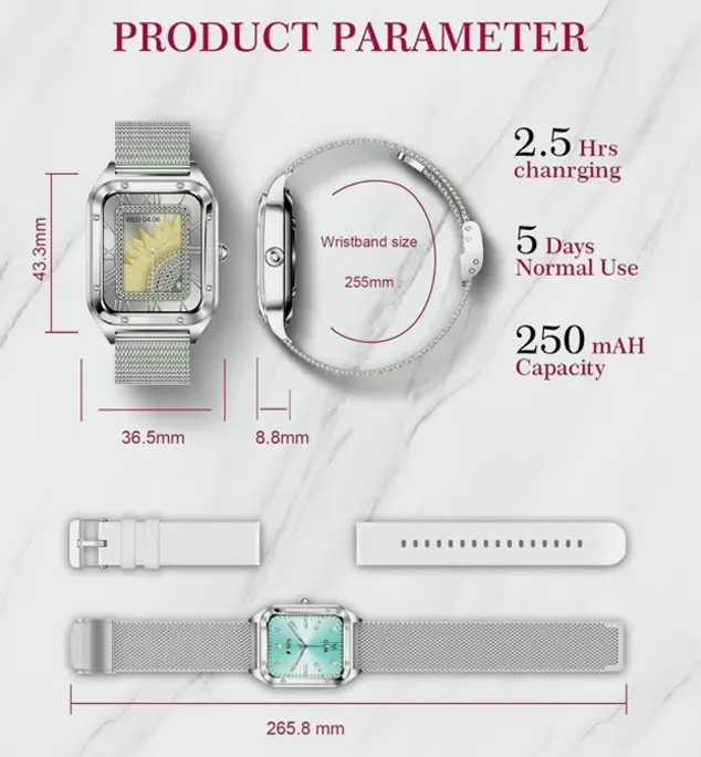 Smartwatch with Calling, 1.6-inch Touchscreen for Women