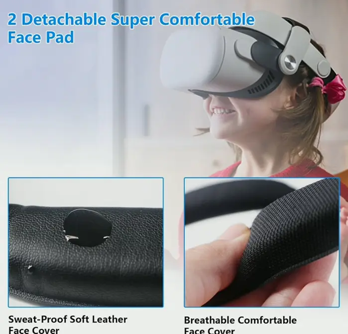 Virtual Reality Face Pad 5 in 1 Bundle for Quest 2 Accessories