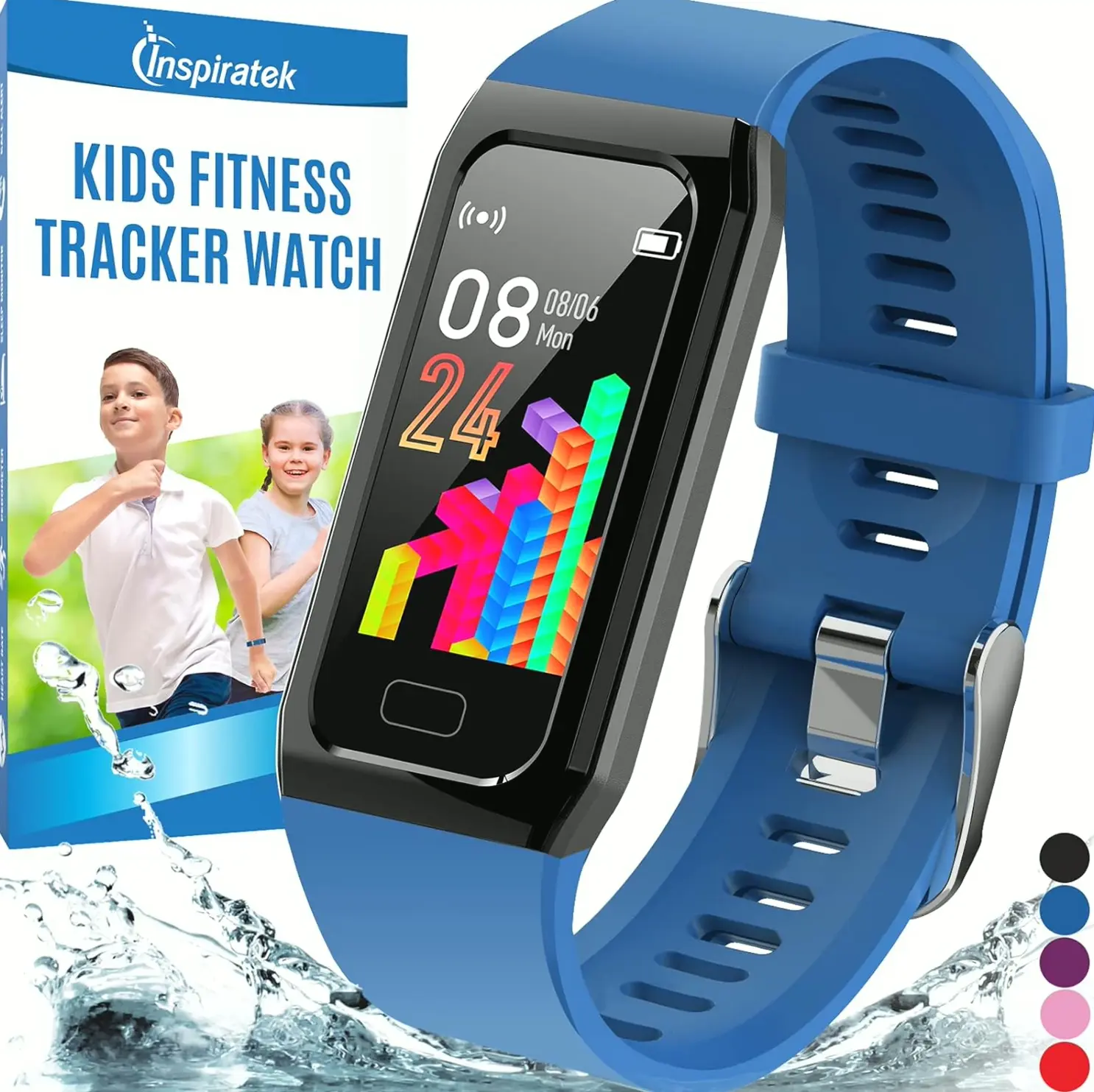 Kids Activity Tracker: Waterproof Watch including Heart Rate Monitor