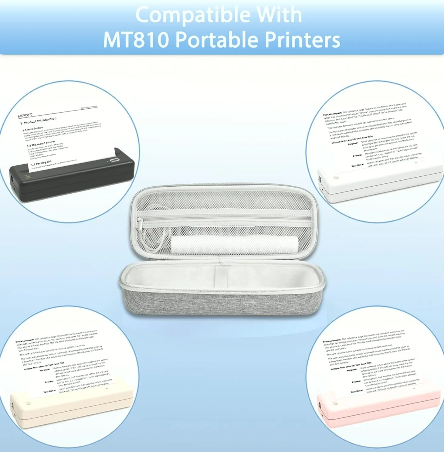 Portable Printer Case for HPRT MT810 Wireless Printers