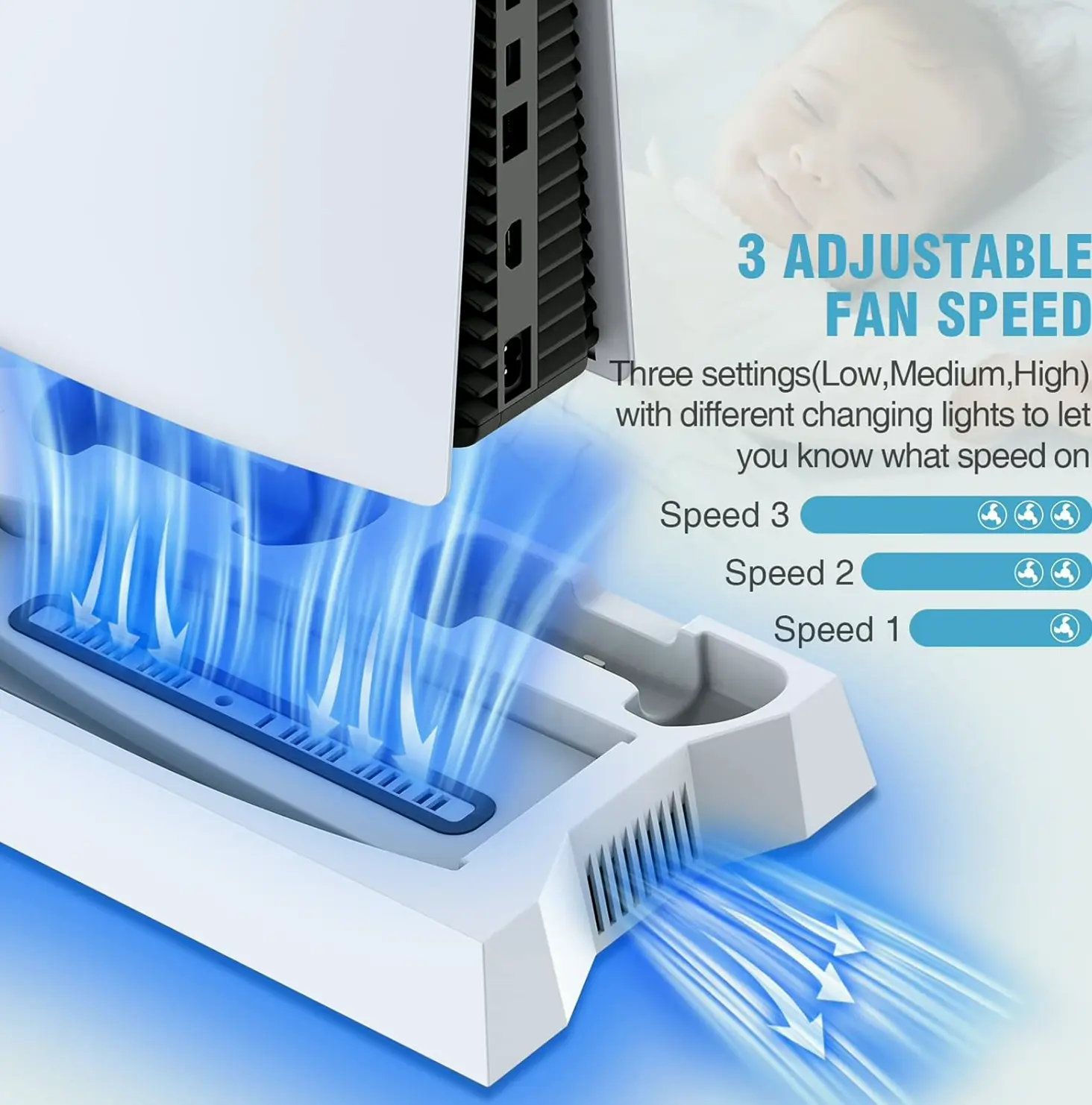 PS5 Dock and Cooling Hub with Twin Gamepad Charging