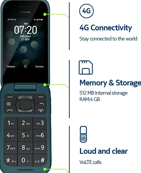 Nokia 2780 Flip | SIM-Free | Blue
